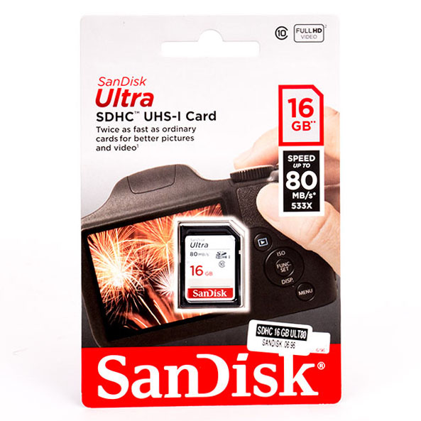 کارت حافظه SDHC سن دیسک مدل Ultra کلاس 10 ظرفیت 16 گیگابایت